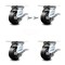 Service Caster 4 Inch Rubber on Aluminum Caster Set with Roller Bearing 4 Brake 2 Swivel Lock SCC-35S420-RAR-SLB-BSL-2-SLB-2 - alternate 1